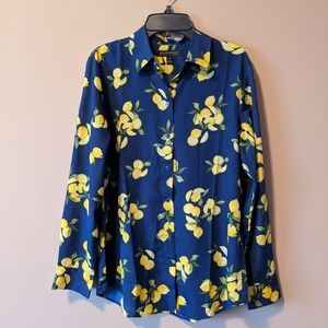 Banana Republic Lemon Print Blouse